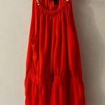 Worthington Orange Dressy Tank with Necklace Collar L Dopamine Corporate Siren Photo 0