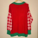 Celebrate Together Christmas Holiday Party Snowman Candy Cane Cardigan Sz XL Red Photo 2