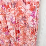 Torrid Lace Up Tea Length Maxi Dress Size 1X Crinkle Gauze Floral Coral Orange Photo 8