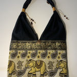 Handcrafted Elephant Shoulder Bag Boho Hippie Hobo Purse Embroidered Artisan Photo 0