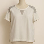 J.Crew White Lace Detail Blouse | Size S | Short Sleeve Lightweight Top White Photo 0