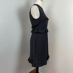 Paskal Black Wool Knit Sleeveless Ruffle Mini Dress Small Professional Business Photo 3