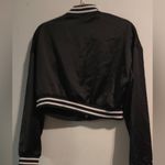 Daisy  Black Varsity Jacket with Floral Accent Photo 7