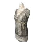 Ann Taylor  Loft silver lace V neck scalloped top sleevless, cami attached size 8 Photo 1