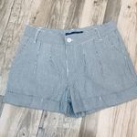 Lauren James  Seersucker distressed blue shorts size small Photo 0