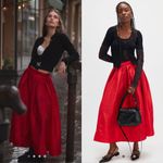 Free People Emilia Full Skirt S Red Photo 1