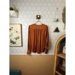 Free People Show Stoppin' Sepia Brown Button Blouse - Size - XS Photo 3