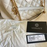 Versace White Quilted Nappa Leather Medusa Tote Handbag Photo 19