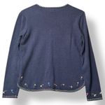 Talbots Vtg  Petites Women Navy Embroidered Sweater PS Small Floral‎ Cottaecore Photo 1