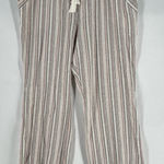 Rewind Striped Linen Blend Drawcord Elastic Waist Straight Leg Pants NWT 3X Photo 0