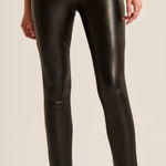 Abercrombie & Fitch Black The Skinny High Rise Faux Leather Jeans size 28 Photo 0