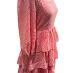 Sugar Lips  Corinne Polka Dot Tiered Mini Dress bell sleeve flowy spring Easter S Photo 4