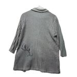 Focus Casual Life Womens Jacket Size M Gray Boho Ribbed Painted Button Lagenlook Size M Photo 3
