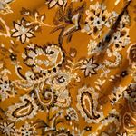Cotton Bleu Golden Yellow Brown Paisley Long Sleeve Dress Large NWT Gold Photo 7