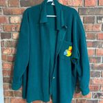 Disney The  Store womens vintage fleece winnie the Pooh button up shirt green XXL Photo 1