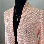 Market & Spruce Pink and white Women's Sweater cardigan with flowy hem Photo 1