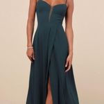 Lulus  Stunning Grace Emerald Green Cutout A-Line Maxi Dress NWOT Photo 1