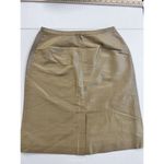 Ann Taylor  100% Silk Skirt SZ 2 Petite Knee Length Lined Pencil Embroidered Gold Photo 4