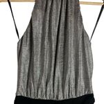 Black Halo Genesis Black Silver Wide Leg Halter Cocktail Jumpsuit Size 2 Photo 6