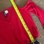 H&M Divided red cropped cold shoulder knot long sleeve shirt XS Photo 6