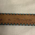 Nocona Belt Co. Western Blue Leather Belt w/Silver Buckle and Conchos Size 34 Photo 3
