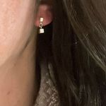 New Dainty Silver Square Dangle Earrings For Pierced Ears Silver Photo 6