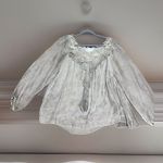 Bella France Silk Floral Anthropologie Top Italy casual fall blouse embroidered Gray Size M Photo 1