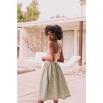 Gal Meets Glam ππ Alma Two-Color Gingham Halter Neck Dress ~ Green Tan 2 NWT Photo 4