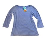 Fresh Produce 90s Y2K‎  BLUE Stripe Long Sleeve Top NWT MEDIUM Cotton DEADSTOCK Photo 2