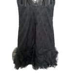 Milly NYC ruffle Lace Trim Hem Dress Size 2 Cocktail Made In USA Cotton/Silk Black Photo 4