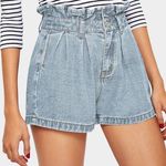 SheIn Paper Bag Waist Denim Shorts Photo 0