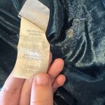 Delicates Vintage  Blue Velvet Slip/sleep Dress with Floral Details Sz large Photo 4