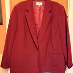 Le Suit  Women’s Plus 24W NWOT Burgundy Single Breasted Classic Lined Blazer Photo 0