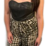 Plaited Leather Top Romper | Size S | Chic & Trendy Black Photo 0