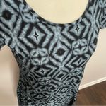 Fresh Produce Dress Knit A Line Short Sleeves Geometric Abstract Black Grey Photo 3
