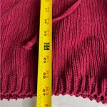Entro  burgundy 1/4 lace up hooded sweater M casual knit tie school Photo 7