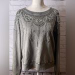 Pilcro Anthropologie  Gray Embellished Sweatshirt size medium Photo 1