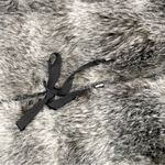 Armani Exchange  black/grey faux fur full zip-up vest size SP Photo 4