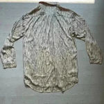 Kittenish  Stumbling Oversized Long Sleeve Cream And Animal Print Button Up Top M Photo 6