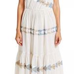 Mirth Paros one shoulder tiered midi dress in Grecian Jamdani. Hand made. M Blue Size M Photo 0