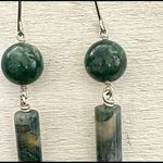 Green moss agate earrings Photo 7