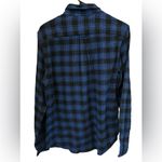 Denim & Flower  black/blue flannel‎ button down sz medium Photo 4