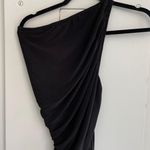 Norma Kamali Black One Shoulder Ruched Diana Dress Photo 8