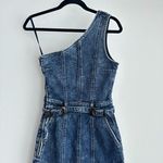 Retrofete Dress Womens XS Denim Fitted Belted Festival Boho Fringe Cowgirl Jean Blue Photo 2