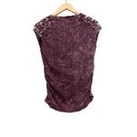 Rock & Republic  Tie Dye Studded Shirt Women Size Small‎ Purple Cinched Cut-outs Photo 1