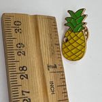 Cute Pineapple Enamel Pin with Googly Eye Gold Tone Tropical Fruit‎ .75" Tall Yellow Photo 3