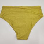 Agua Bendita  Alicia Praia Bikini Bottom in Yellow Metallic Size 2XL NWT Photo 3