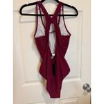 Tempt Me One Piece Swimsuit Criss Cross Back Padded Swimwear Burgundy Size 10 Photo 3