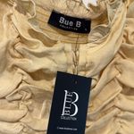 Bardot Blue B Collection Vintage Inspired lace up‎ Ruched Crop Top - Large Photo 1