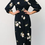 Baltic Born  Karalie Maxi Dress in Navy Blue Floral Size S NWOT FLAWED Photo 0